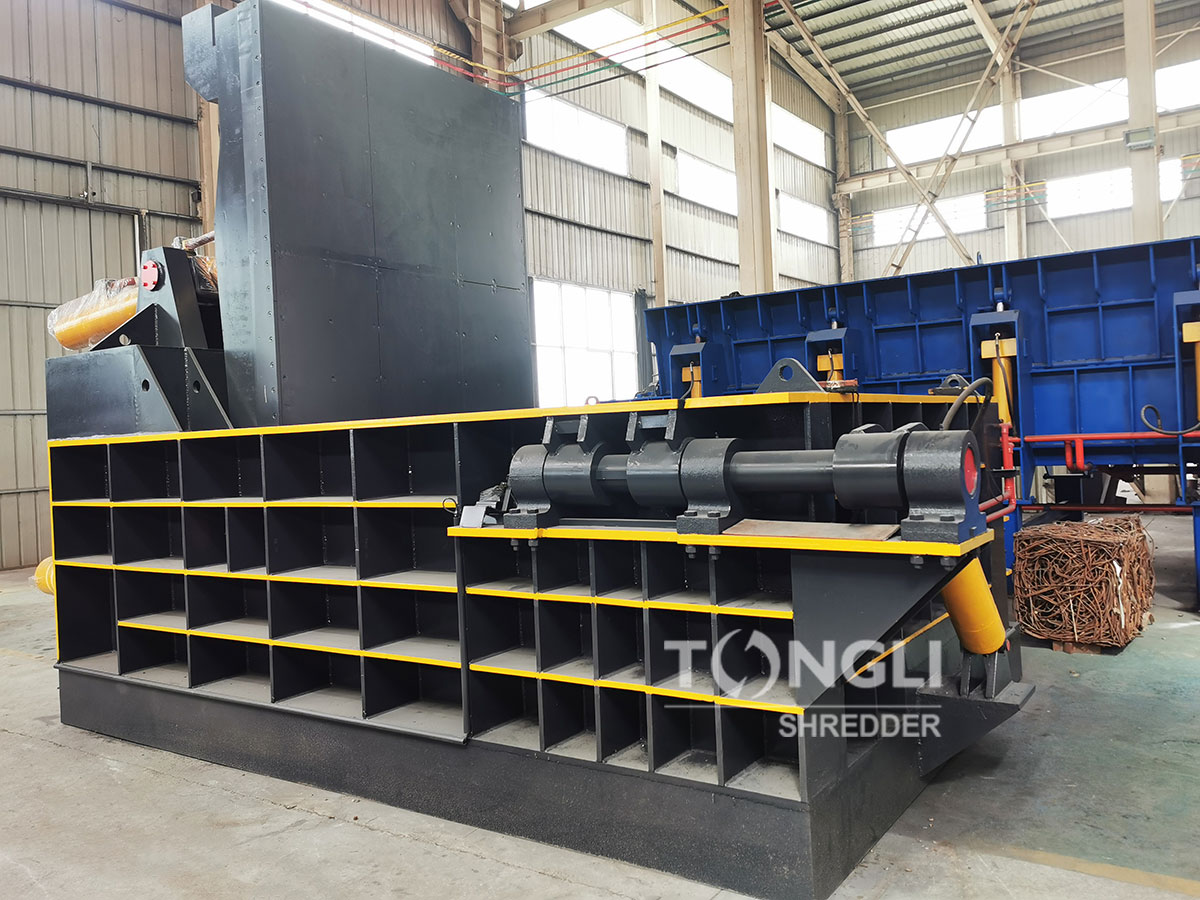 large metal baler