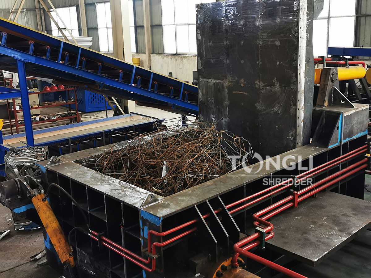 large metal baler