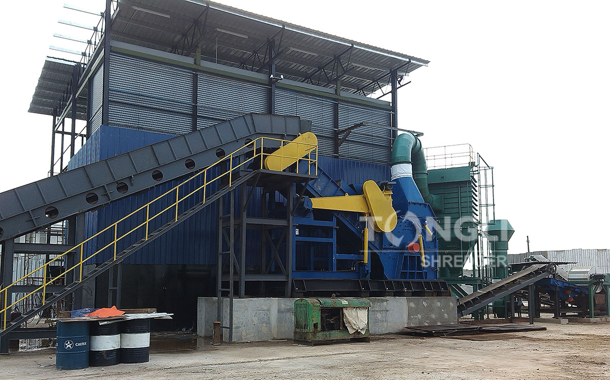 large scrap steel crushing production line